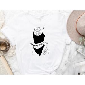 My Body My Choice White T-shirt Size Medium